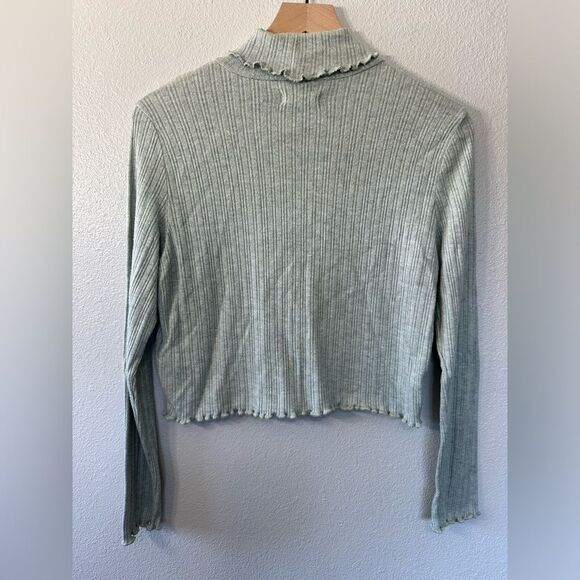 MADEWELL Ribbed Long-Sleeve Turtleneck Crop Top Size L - Picture 6 of 10